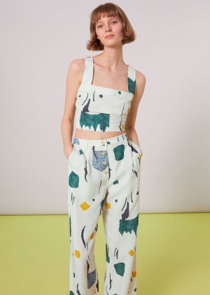 Whistles Aida Abstract Prints Pants Multicolor | US-19206CDZP