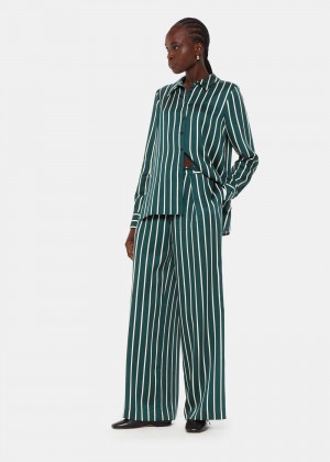 Whistles Alex Stripe Pants Green / Multicolor | US-63921XGKD