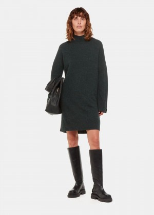 Whistles Amelia Wool Knitted Dress Green | US-95281SXNZ