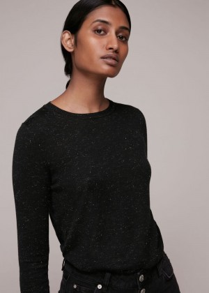 Whistles Annie Sparkle Sweater Black | US-12836HRBT