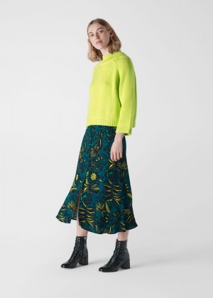 Whistles Assorted Leaves Print Skirts Green / Multicolor | US-54287CMFU