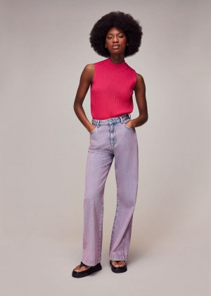 Whistles Authentic Wide Leg Jeans Purple | US-60135SOAG