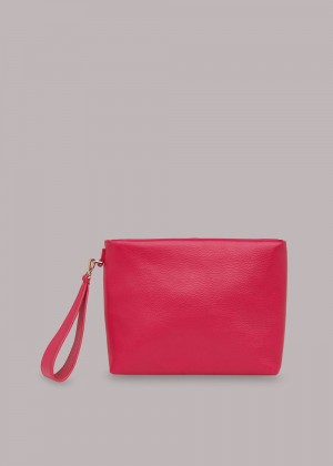 Whistles Avah Zip Top Clutch Bags Pink | US-16280WVSI