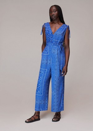 Whistles Bandana Print Jumpsuit Blue / Multicolor | US-20945QIPN