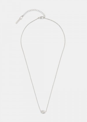 Whistles Bead Pendant Necklace Silver | US-70439ZIWJ