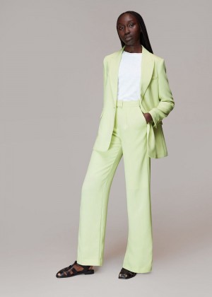 Whistles Bella Pleat Front Pants Light Green | US-09851VANM