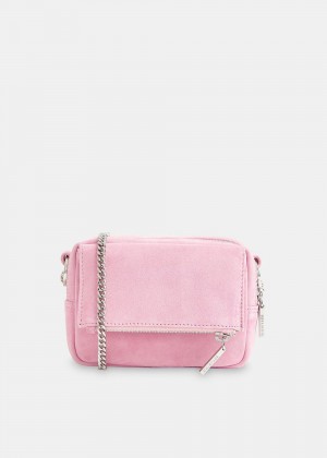 Whistles Bibi Suede Mini Shoulder Bags Pink | US-70291QUYW