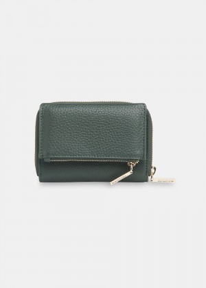 Whistles Bibi Zip Purses Dark Green | US-07185EVCU