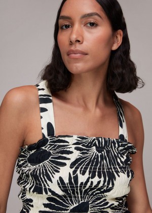 Whistles Big Daisy Stevie Top Black / White | US-92067HWBQ