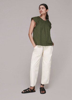 Whistles Blade Top Khaki | US-20456NKZO