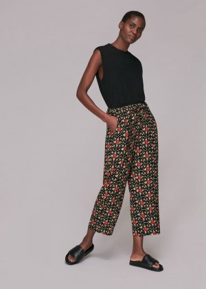 Whistles Block Print Pants Black / Multicolor | US-09348YUWX