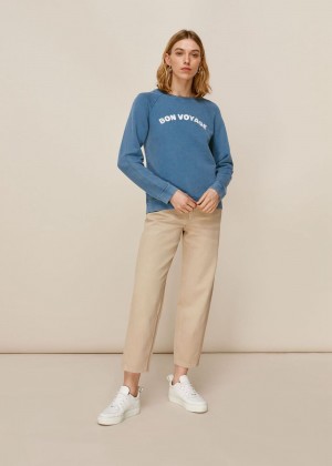 Whistles Bon Voyage Sweatshirt Blue | US-70982TWMN