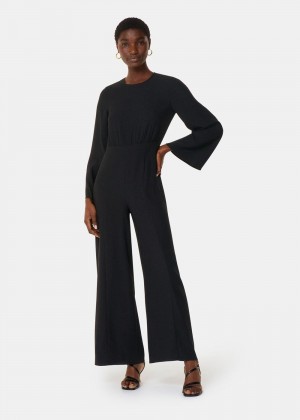 Whistles Bonnie Gathered Jumpsuit Black | US-01675NMQZ