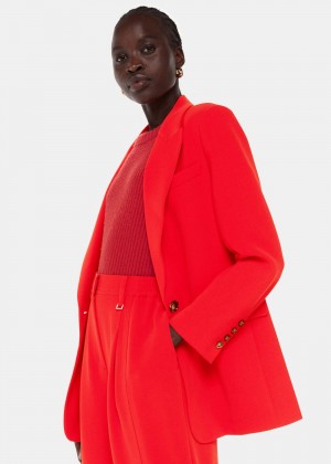 Whistles Boyfriend Crepe Blazer Red | US-94102WBDU