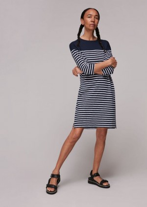 Whistles Breton Stripe Pocket Dress Blue / Multicolor | US-07153VMFO