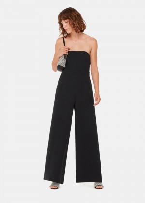 Whistles Brianna Bandeau Jumpsuit Black | US-64708LHGI