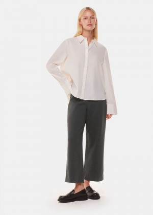 Whistles Camilla Wide Leg Pants Grey | US-39802KYZC