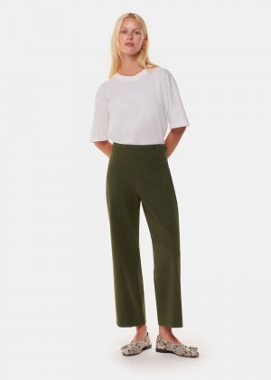 Whistles Camilla Wide Leg Pants Khaki | US-36245WDAR