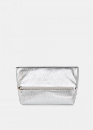 Whistles Cecilia Makeup Bag Silver | US-69824EWCQ