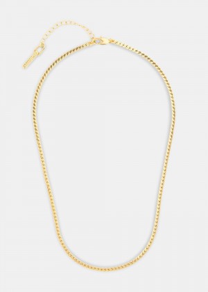 Whistles Classic Snake Chain Necklace Gold | US-54298ETSL