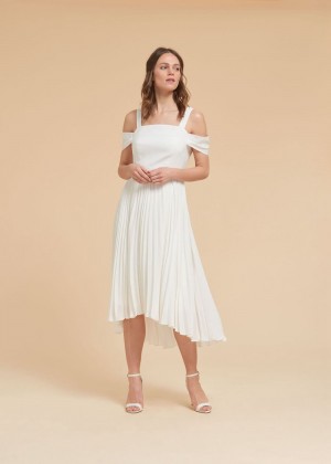 Whistles Clementine Wedding Dress White | US-90764YVAQ