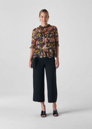 Whistles Clover Floral Silk Mix Top Multicolor | US-09843LZDY