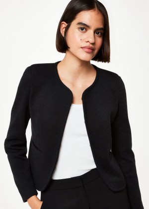 Whistles Collarless Jersey Jacket Black | US-74615HXDR