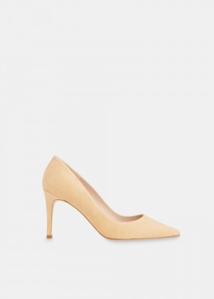 Whistles Corie Suede Heels Beige | US-26938TVAH