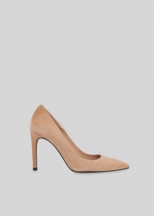 Whistles Cornel Suede Point Heels Beige | US-24985XKMV