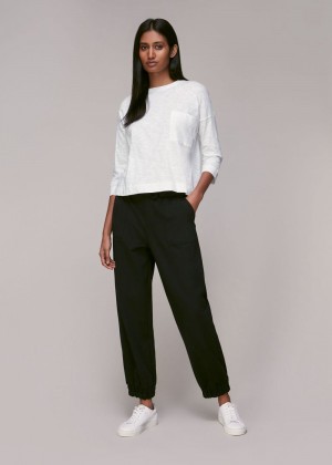 Whistles Cotton Pocket Top White | US-12753QRYA