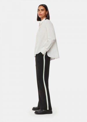 Whistles Crepe Side Stripe Pants Black / Multicolor | US-42098FCWI