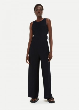 Whistles Cut Out Jumpsuit Black | US-29806LBXE