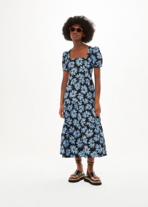 Whistles Daisy Print Poplin Dress Blue / Multicolor | US-15763HMJF