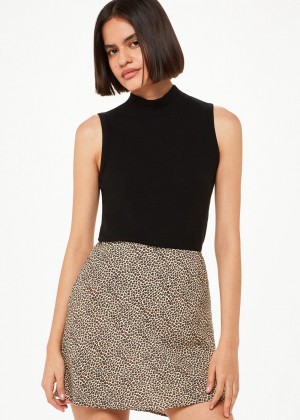 Whistles Dashed Leopard Mini Bias Skirts Leopard | US-31204XURC