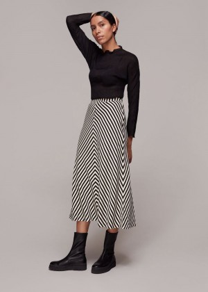 Whistles Diagonal Stripe Skirts Multicolor | US-78624DQBU