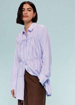 Whistles Drawcord Cut Out Back Shirts Purple | US-25670CERP