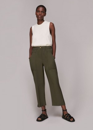 Whistles Easy Casual Pants Khaki | US-87150HESO