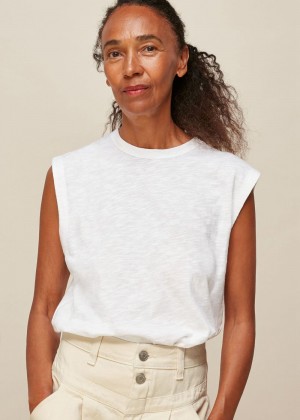 Whistles Easy Muscle Vest Top White | US-82476MKRB