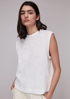 Whistles Easy Muscle Vest Top White | US-84629ISGZ