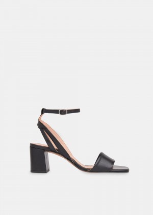 Whistles Eden Block Heels Sandals Black | US-47806IPHF