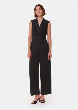 Whistles Edie Tuxedo Jumpsuit Black | US-76412OQCV