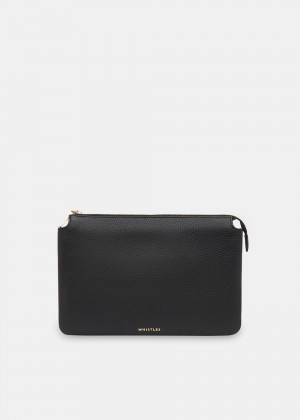 Whistles Elita Double Pouch Clutch Bags Black | US-20871TDAS