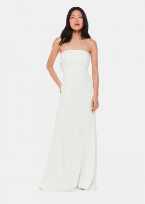 Whistles Ellis Strapless Wedding Dress White / Multicolor | US-79352AOZQ