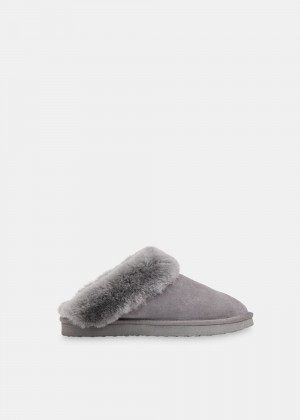 Whistles Emilia Cuff Slippers Grey | US-70425LKCY