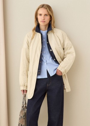 Whistles Esther Quilted Coat Neutral | US-06195CTHI