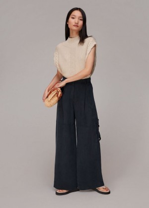 Whistles Evie Pocket Pants Black | US-63821JKVU