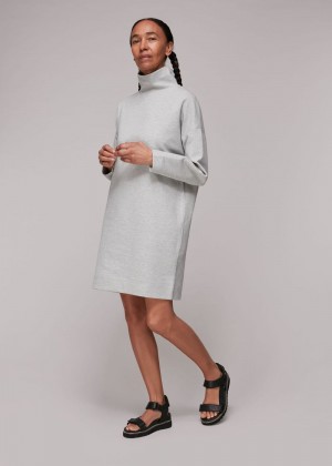 Whistles Funnel Neck Sweat Dress Grey | US-83426UTEF