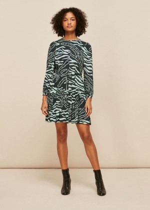 Whistles Graphic Zebra Print Dress Multicolor | US-82063TKGQ