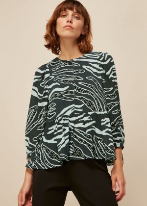 Whistles Graphic Zebra Print Top Multicolor | US-34985XDYN