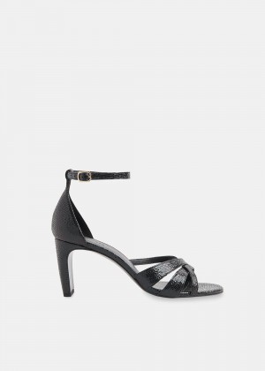 Whistles Hailey Strappy Heels Sandals Black | US-46398PMGF